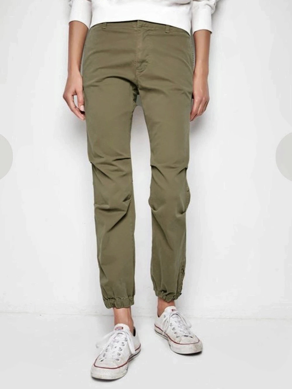Nili Lotan Olive Green Cropped Military Utility Pants – Size Small